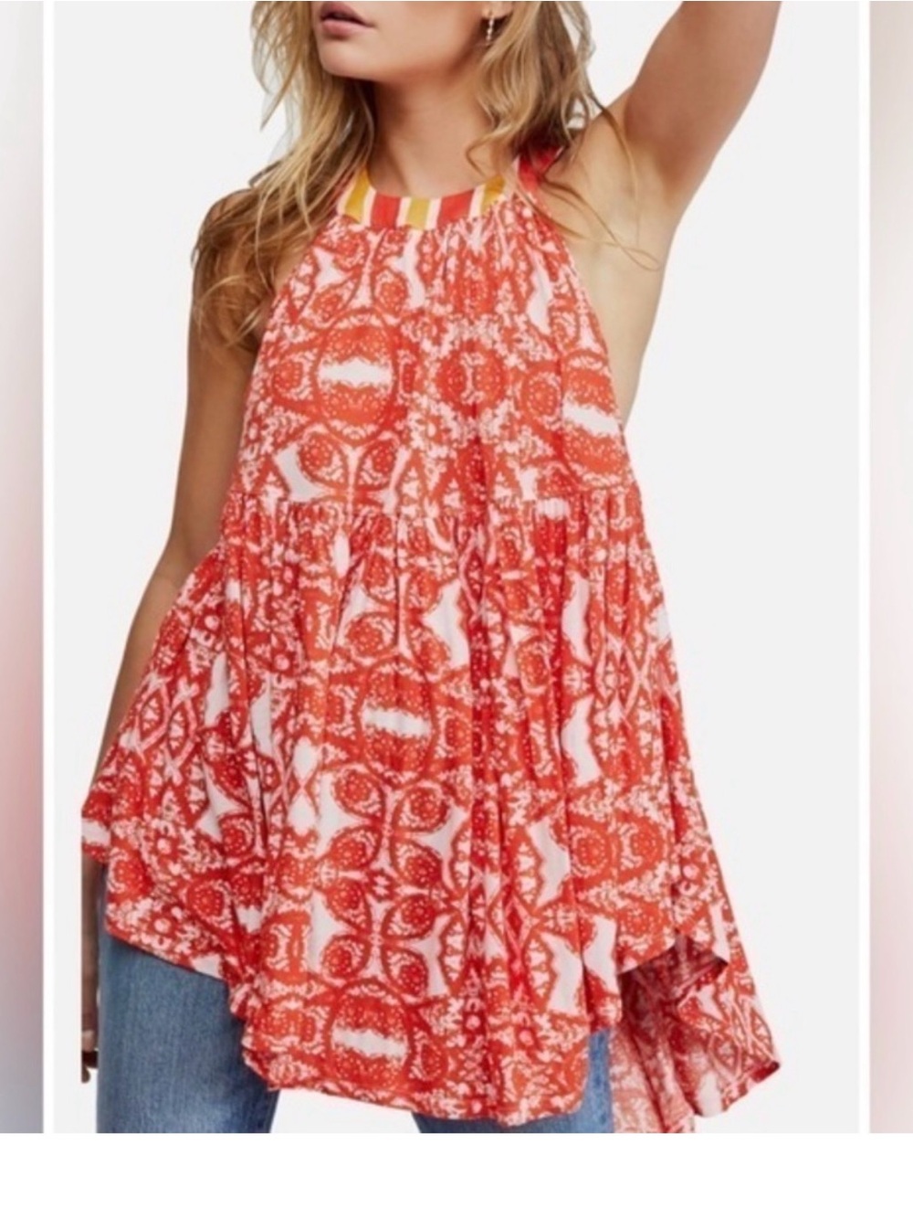 Free People Flowy Sleeveless Tunic Mini Dress